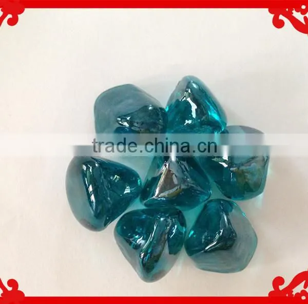 Irregular Diamond Clear Fire Pit Tumbled Glass Gems photo-2