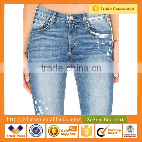 Zesen Garment New Model Dyed Skinny Jeans for Lady photo-4