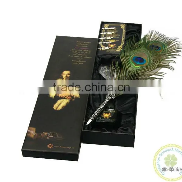 Peacock Feather Gift Pen and Metal Pen Set Wholesale