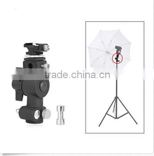 Metal Flash Hot Shoe Umbrella Holder Swivel Light Stand Bracket D Marked II photo-2