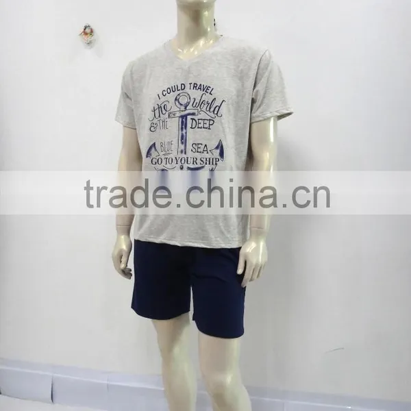 Leisure Personality Letter Top With Comfortable Cool Shorts Pajamas Men photo-2