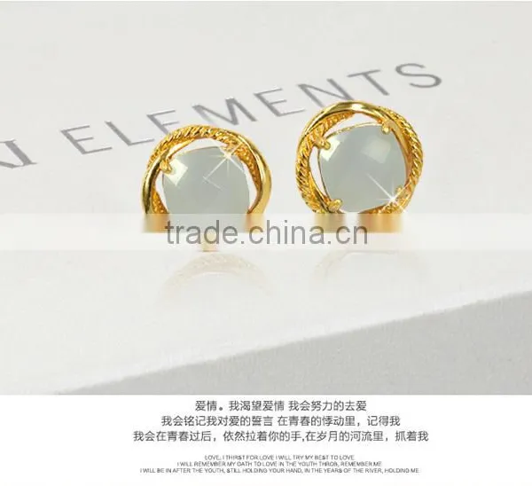 Gold Earring Jewery 2015 New Stone Fashion Women's Earrings2 Gram Gold Beautiful Designed Earrings photo-4