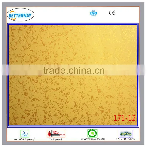 India Market Gold Color Fire Resistant Home Decoration Pvc Ceiling Film photo-5