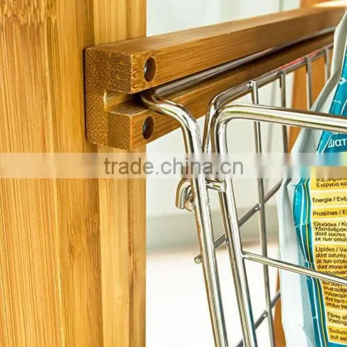 High Quality Bamboo Wheeled Kitchen Trolley With Basket Kitchen Storage Cart Kitchen Storage Rack With Drawer photo-4