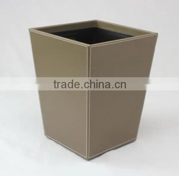 Faux Leather Waste Bin With Metal Insert photo-4