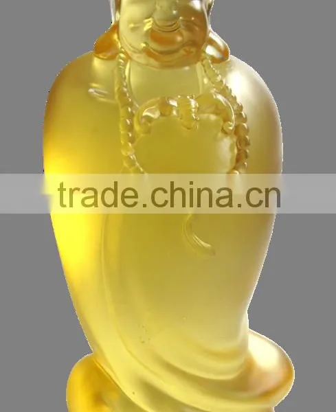Gold Ingot Buddha Buddhism Lobby Decoration Colored Glaze Liuli photo-2