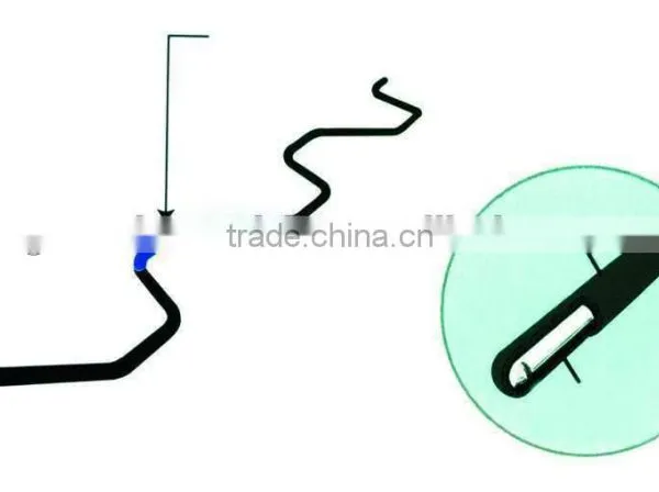 Greenhouse Zig-Zag Wire PE Coating 2.0mm, 2.3mm, 2.2mm, 2.45mm, 2.5mm, Ends Coating With Hook Withstand 120kM/Hour Wind