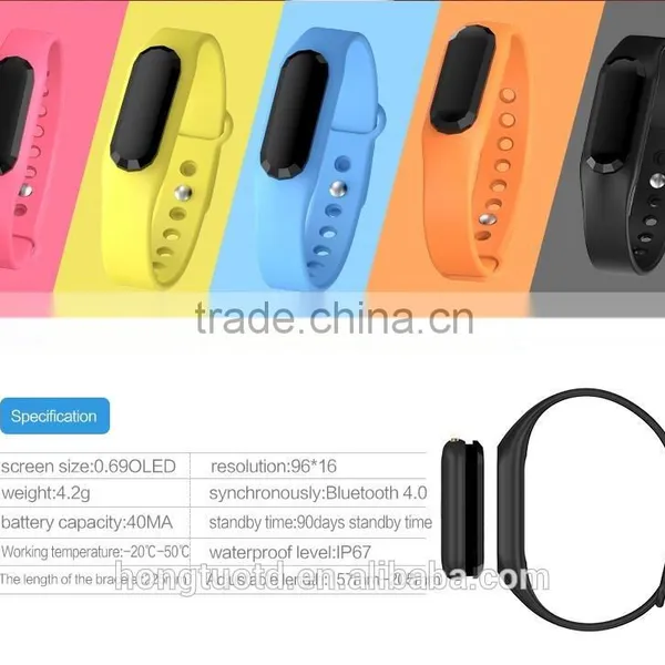 2016 Bracelet Low Energy Waterproof IP67 Heart Rate Monitor Bracelet Fitness Customized Oem Silicone TPU Wristband photo-2