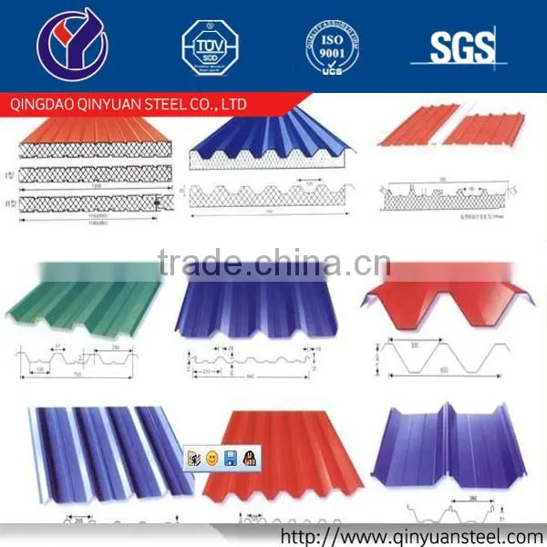 Qinyuan 800mm Width Metal Roofing Tile With Customized,factory Price Coloured Corrugated Galvanized Metal Sheet photo-5