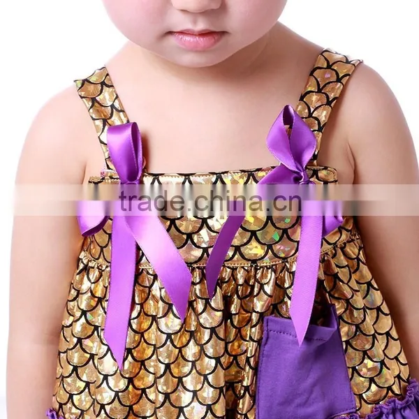 Baby Girl Clothes Gold Memard Two Piece Swing Top Set photo-4