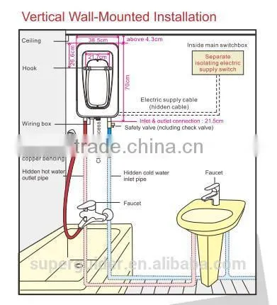 Vertical Wall Mounted Mini Storage Tank Electric Water Heater photo-5