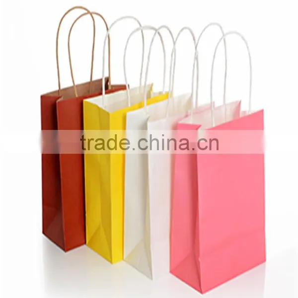 Newest Design Colorful Brown Kraft Paper Bag With Brown Twisted Handle photo-2