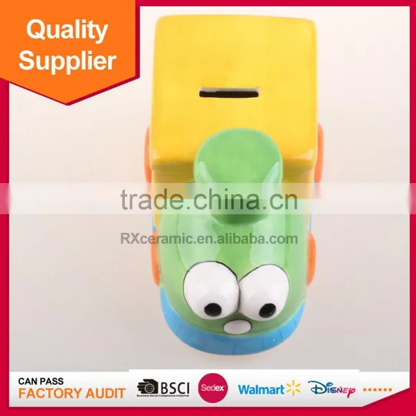 Hot Selling Train Shape Piggy Bank Ceramic Coin Bank With Handle photo-4