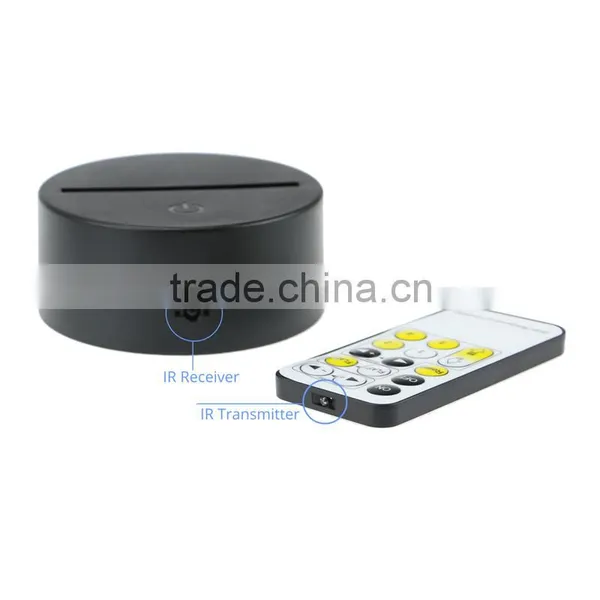 Dimmable Flashing LED Base With 10 RGB LEDs 7 Lights for 4mm 3D Acrylic Light Panel IR Remote Control photo-2