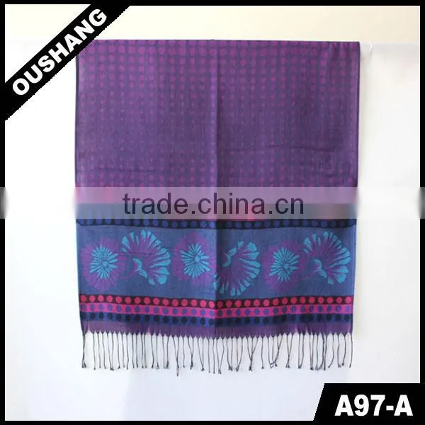 A97-A Pashmina Hijib Flower Jacquard Scarf