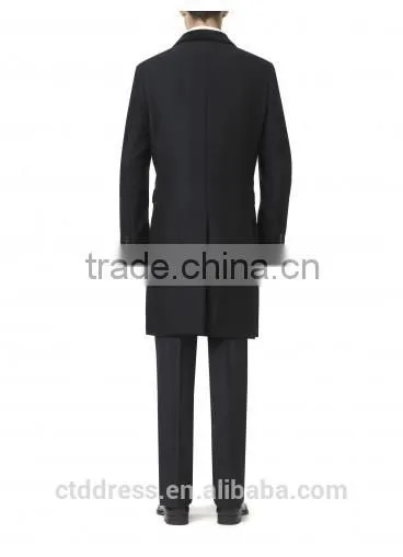 2015 New Style 100% Cashmere Classic Black Cashmere Overcoat photo-3