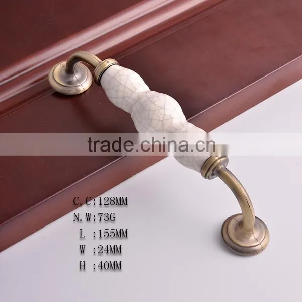 Antique Bronze Zinc Alloy Furniture Hardware Accessories Cabinet Ceramic Handles Modern Classical Brass Crack Marble Pull Knobs photo-6