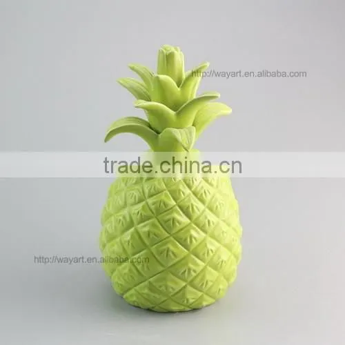 Decorative Gold Ceramic Pineapple Canister photo-2