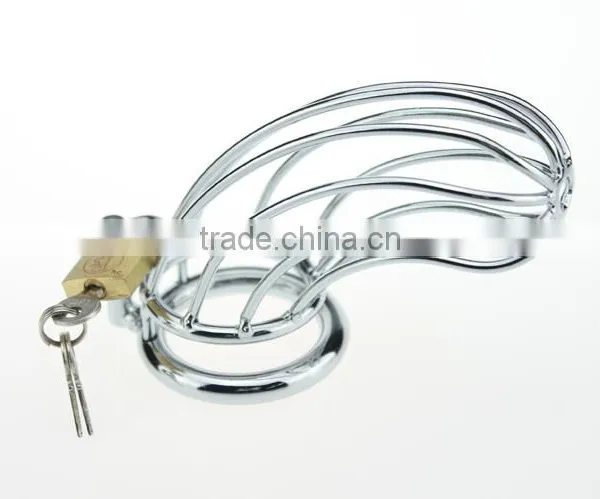 Girls Lock The Steel Anal Lock Penis Ring Sex Toy Chastity Cock Cage photo-4
