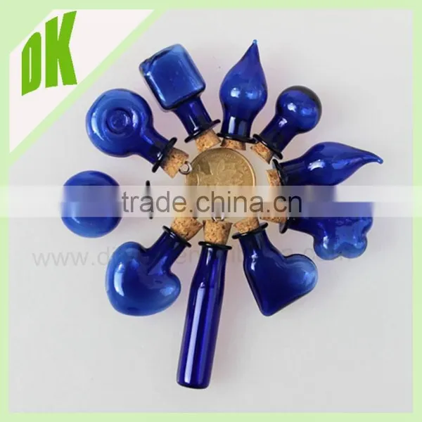 20ml 10ml 5 2ml Wide Mouth Tiny Jars/ Small Vials With Cork/ Caps/ Hook/ Chain. Clear Empty Colored Essential Oil Glass Bottle photo-2