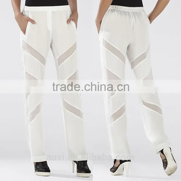 Oem Suppply Fashion Satin Elastic Waist Straight Legging New Style Women Pants photo-5