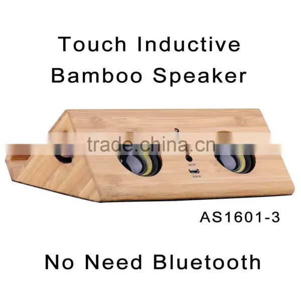 Hot no Bluetooth Pure Wooden Sensor Speaker Wireless for Ipad and Phones