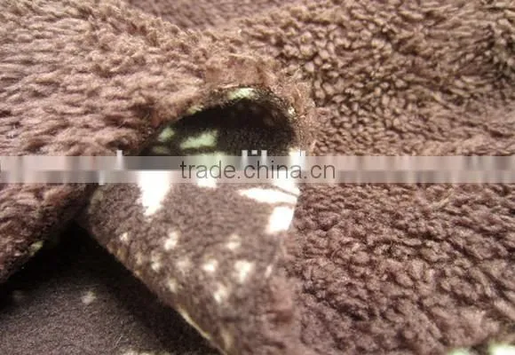 Snow Pattern Christmas Desigan Polar Fleece With Sherpa Throw Blanket/Fabric photo-6