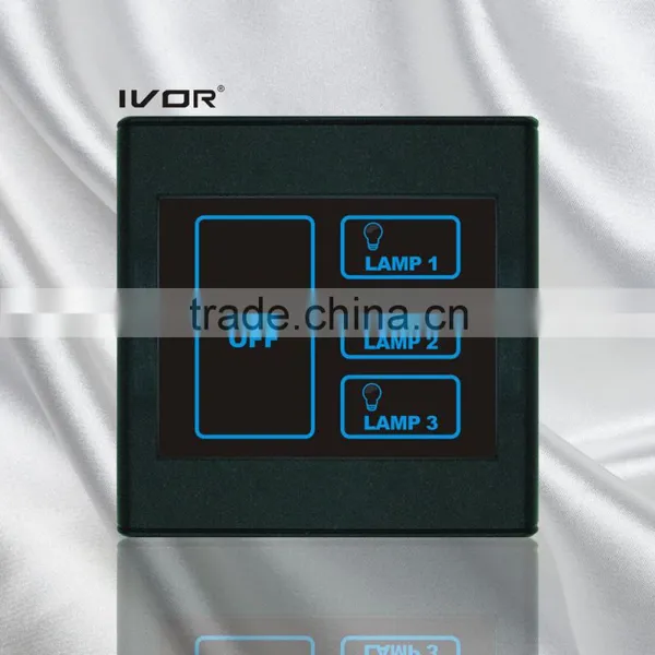 3 Gangs Lighting Touch Switch With Master Piano Black (SK-T2300L3M-PBK)