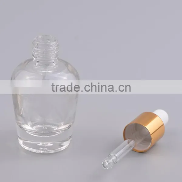 New Style Empty Round Shaped Cosmetic Glass Bottle With Dropper 15ml photo-2