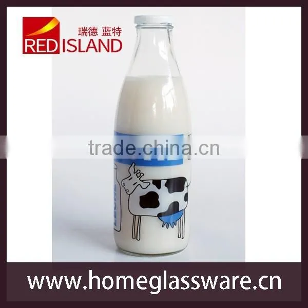 1000ML Printed Glass Milk Bottle photo-5