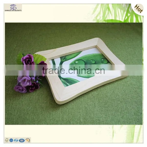 Gift Fresh Style Camber Shape Pine Wooden Photo Frame photo-5