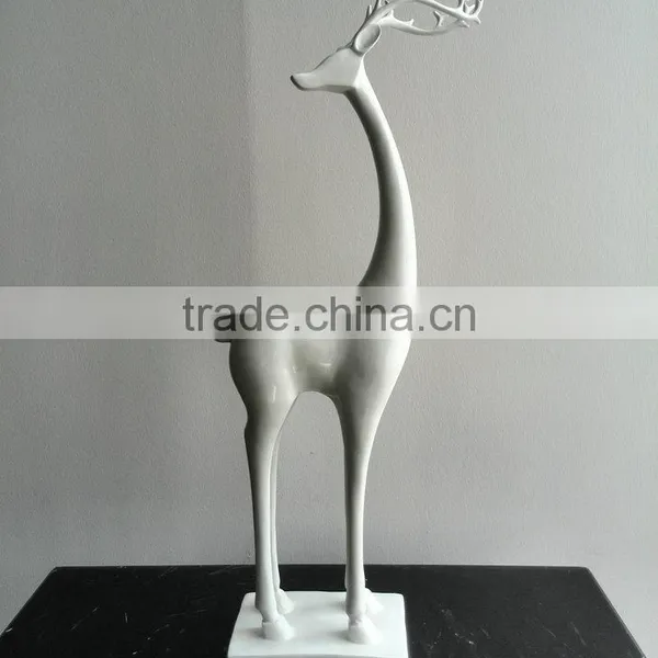 Resin White Reindeer Statue photo-2