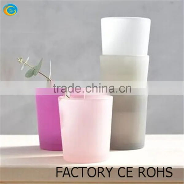 Colored Frosted Glass Candle Holder Mulit Colors 100% On-time Shipment Protection photo-2