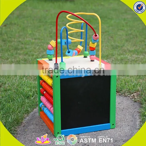 Wholesale Design Funny Cubic Wire Bead Toy,multi-function Wooden Cubic Wire Bead Toy for Kids,wooden Bead Toy W11B060 photo-3