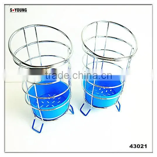 43021 Steel Wire Sink Basket Cutlery Holder Cooking Utensils Storage Kitchen Rack