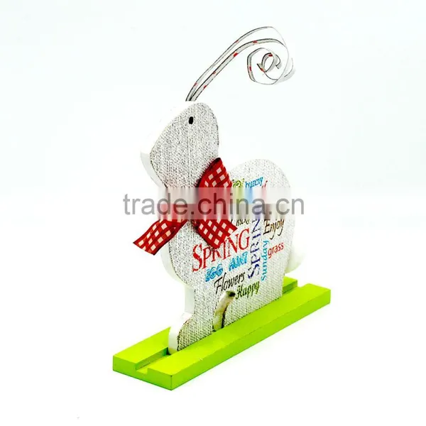 Wholesale Cute White and Red Table Top Use Handmade Handicrafts Easter Rabbit Decoration photo-2