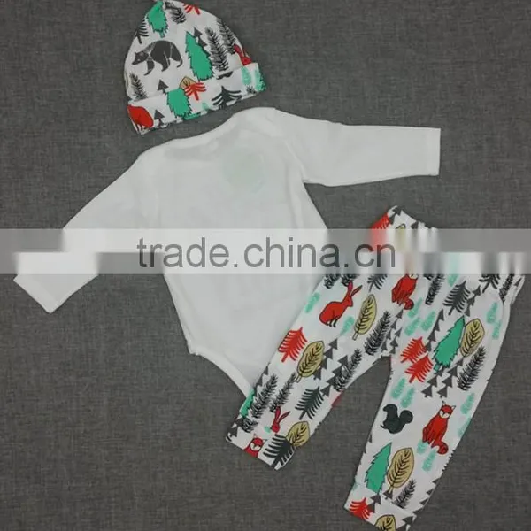 Wholesale Gifts Infants Toddlers Bodysuit and Pants Baby 3 Pcs Set photo-5