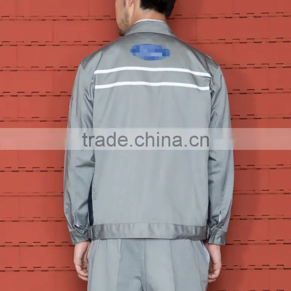 Custom Grey Cotton Engineer Work Uniform Jacket And Pants photo-4