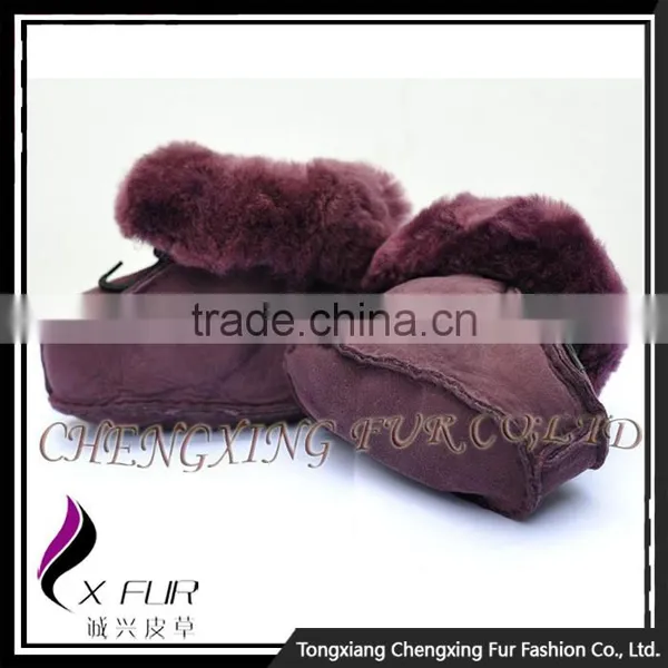CX-SHOES-05B Genuine Sheared Sheep Skin Casual Baby Leather Shoes photo-4
