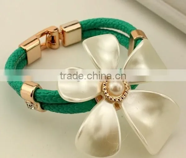 American Summer Leather Flower Bracelets,beach Holiday Gift Bracelets,cheap Promotion Bracelet photo-2