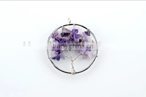 High End Rose Quartz Chip Stone Beads Pendant Diy Wire Wrapped Quartz Stone Charms Pendant 2016 for Sales photo-3