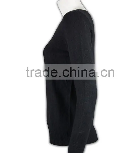 ISO9001/BSCI Manufature Round Neck Blank Ladies Formal Cardigan Sweater photo-3