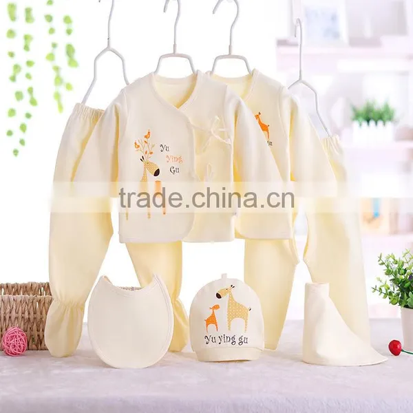 Good Quality Cotton Animal Printing Cheap Newborn Baby Clothing Set photo-3
