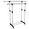Modern Durable White Regular Telescopic Double Pole Stainless Steel Clothes Rack