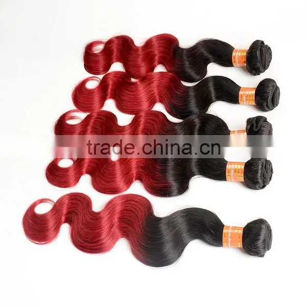 Colored Two Tone Hair Weave,ombre Hair Extensio,peruvian Hair Weaving photo-2