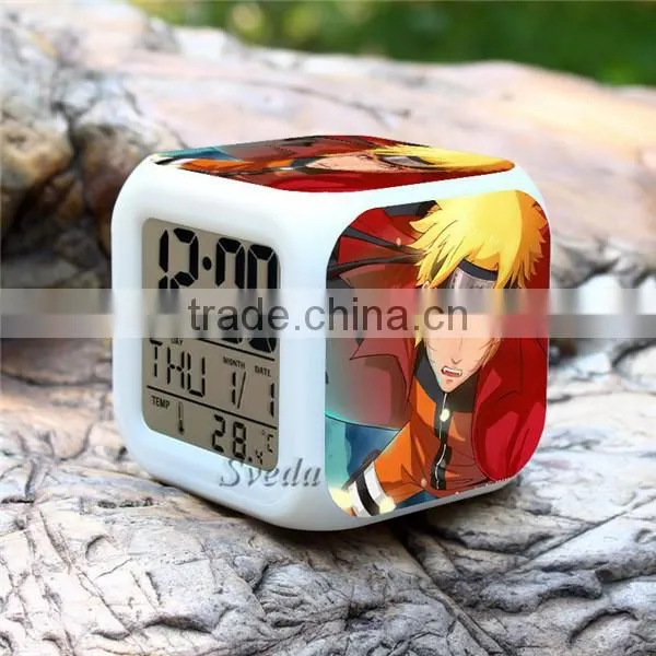 Hot Selling Plastic LED Alarm Clock, Naruto Character Design Digital Clock for Sale, LED Digital Alarm Clock Cheap Price photo-4