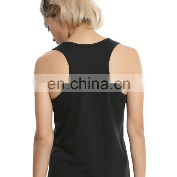2017 Fashionable Ladies 100% Cotton Wholesale Custom Brand Printing Fitness Tank Top photo-3