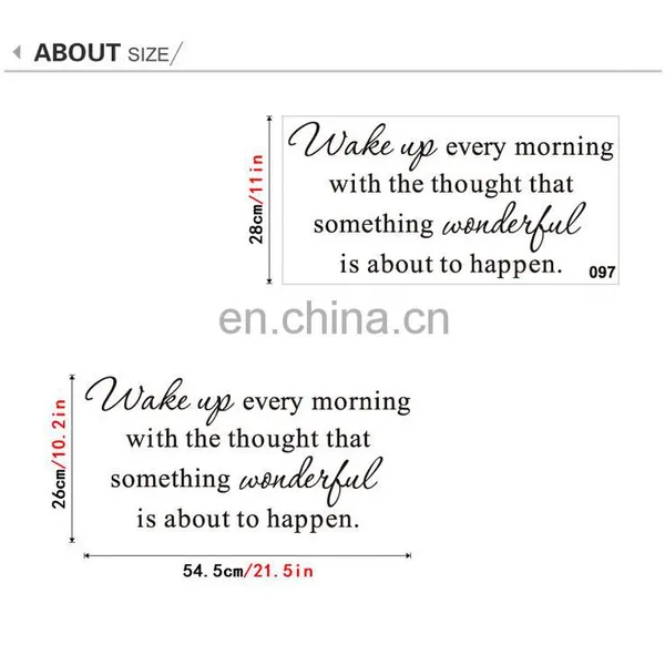 Hot Sale 'Wake up Every Morning' Room Decoration Wall Stickers photo-4