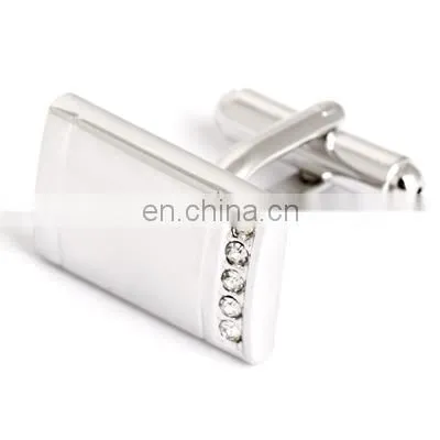 Delicate Rhinestone Simple Jewelry Men Shirt Cufflinks photo-5