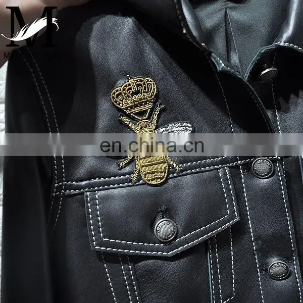 Fashionable Wholesale Women Real Leather Jacket for Ladies Cheap Leather Jackets photo-5